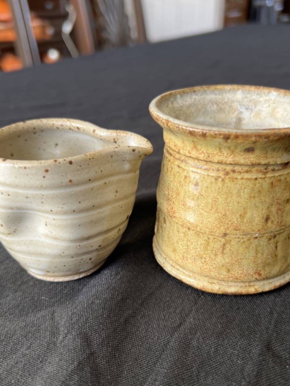 Handmade Studio Art Pottery Stoneware Votive Candle Holder/Trinket Dish LOT of 2